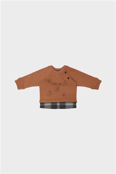 Layette Erkek Bebek Kiremit Sweatshirt