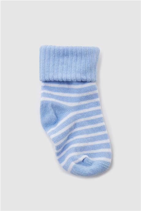 Layette Erkek Bebek Mavi 3lü Çorap Seti