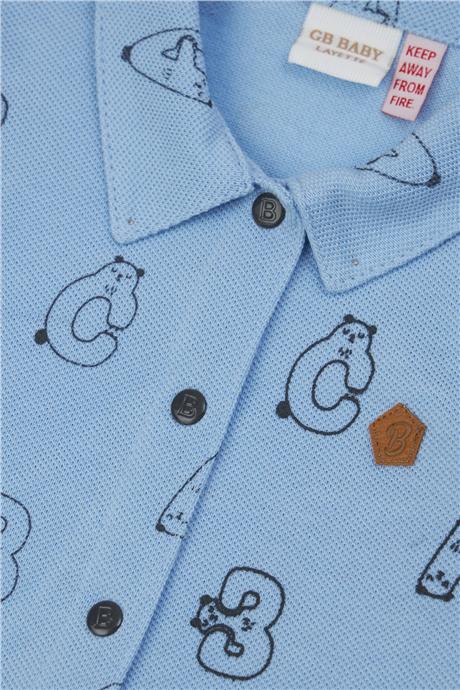 Layette Erkek Bebek Mavi Gömlek
