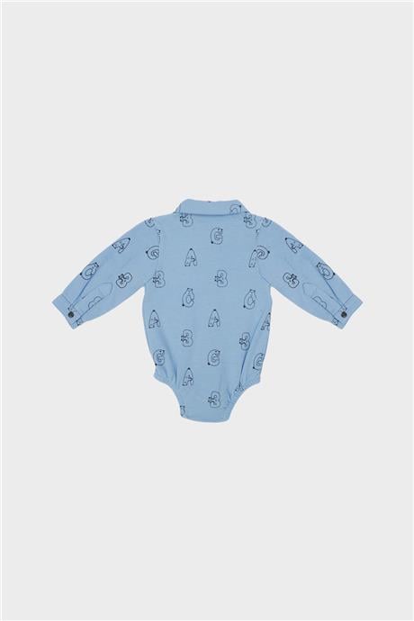 Layette Erkek Bebek Mavi Gömlek