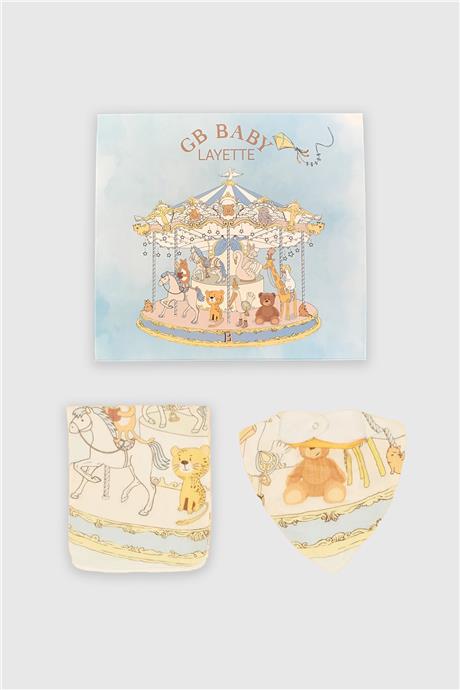 Layette Erkek Bebek Mavi Müslin Seti