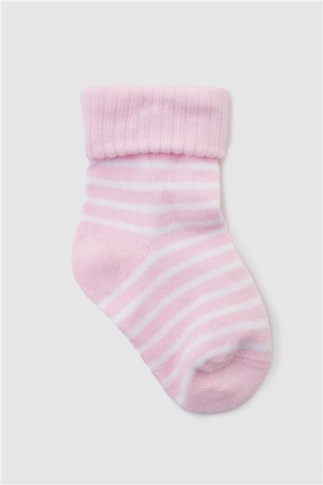 Layette Erkek Bebek Pembe 3lü Çorap Seti