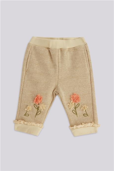 Layette Baby Girl Beige Tracksuit BottomLayette Baby Girl Beige Tracksuit Bottom
