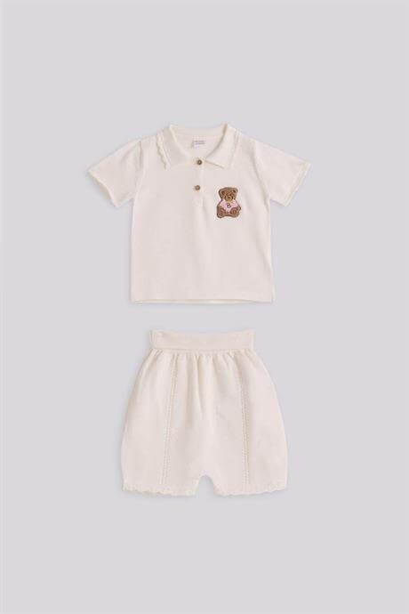 Layette Kız Bebek Beyaz Alt Üst Şort TakımLayette Kız Bebek Beyaz Alt Üst Şort Takım