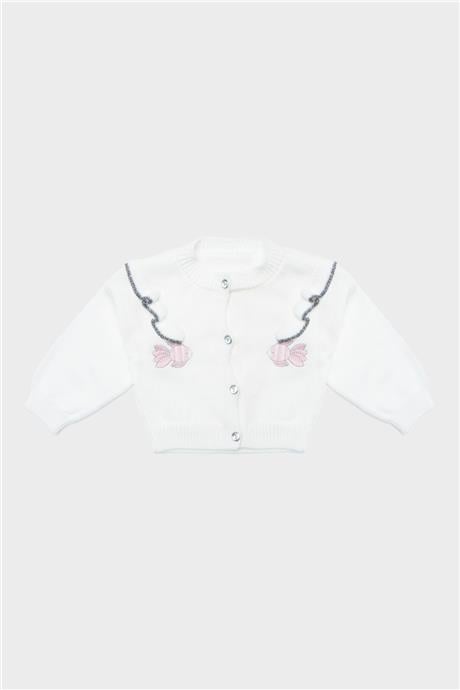 Layette Kız Bebek Beyaz Hırka