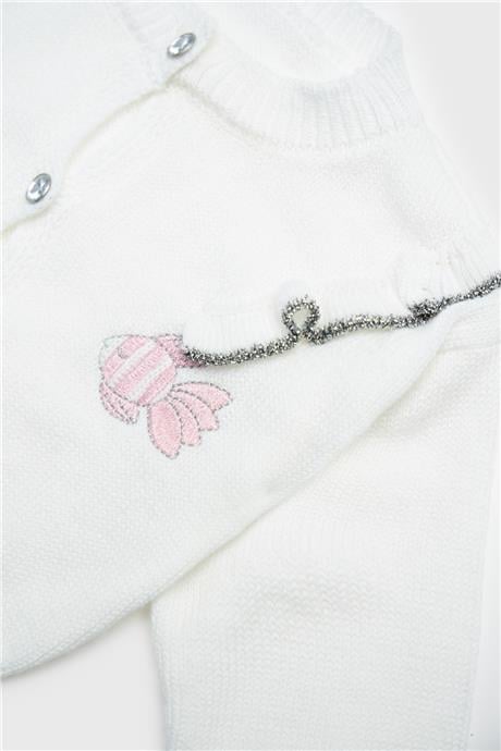 Layette Kız Bebek Beyaz Hırka