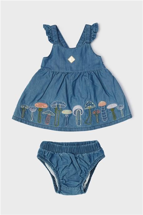 Layette Kız Bebek Denim Elbise