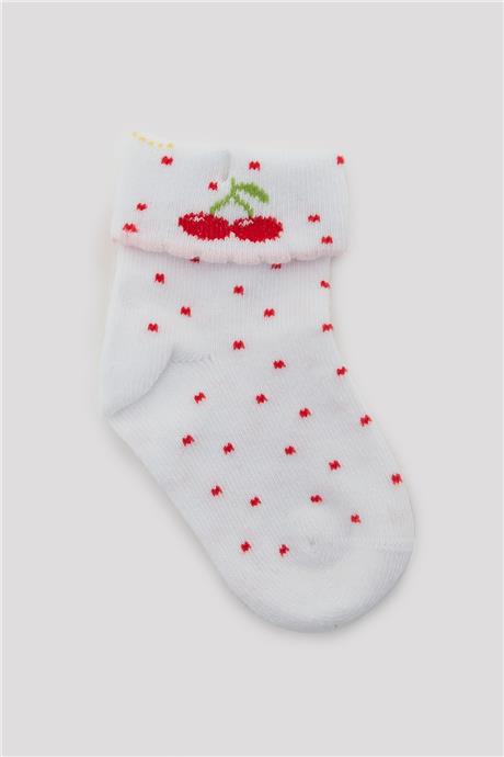 Layette Kız Bebek Desenli 3lü Çorap