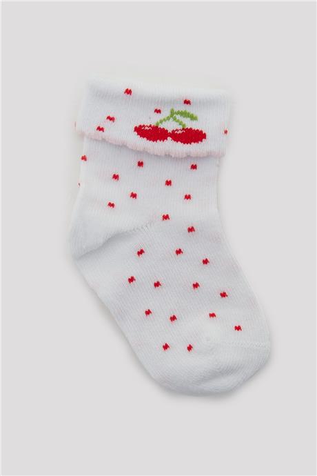 Layette Kız Bebek Desenli 3lü Çorap