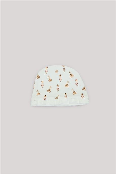 Layette Kız Bebek Desenli Bere