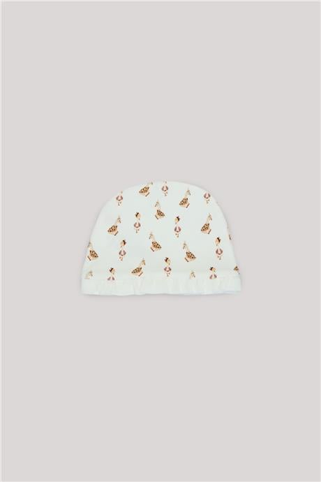 Layette Kız Bebek Desenli Bere