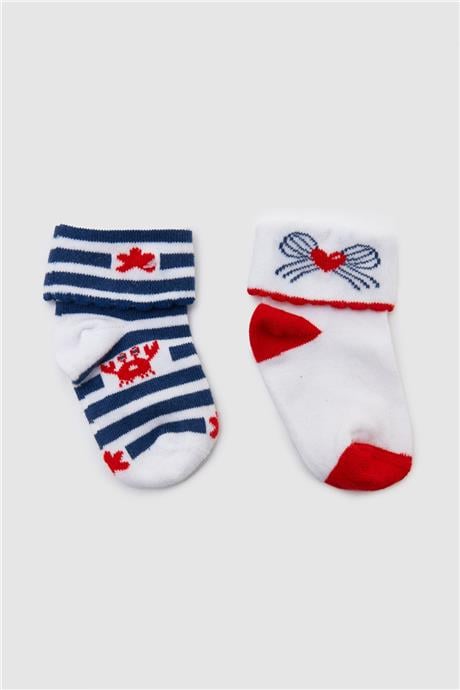 Layette Kız Bebek Desenli Çorap