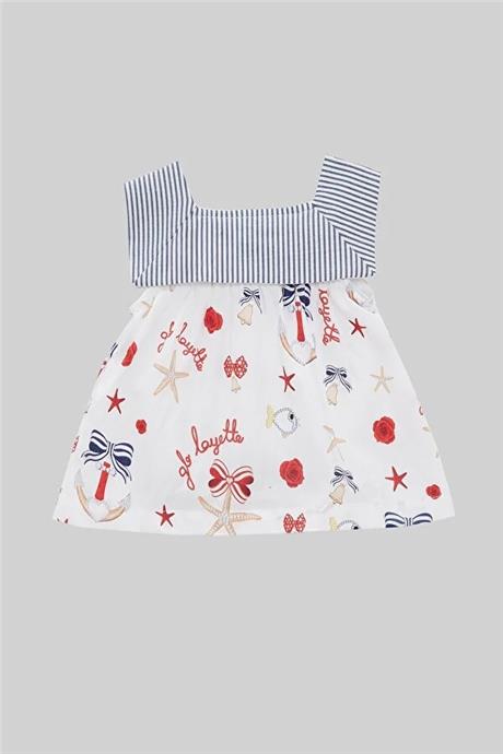 Layette Kız Bebek Desenli Elbise