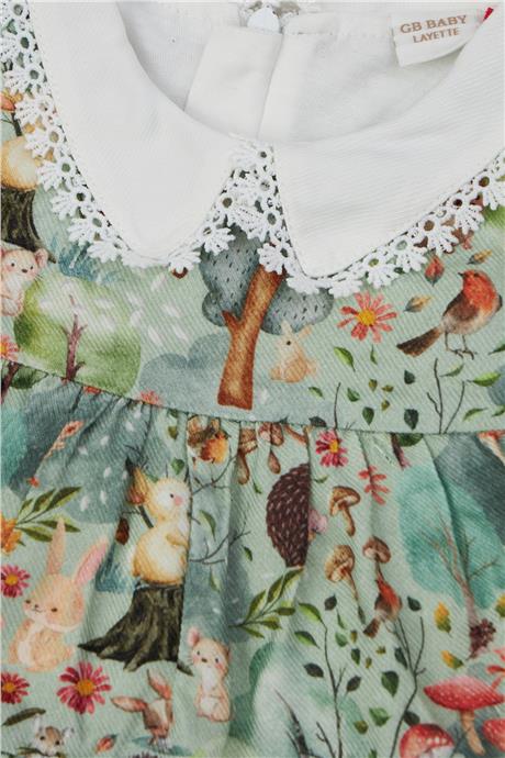Layette Kız Bebek Desenli Elbise