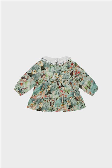 Layette Kız Bebek Desenli Elbise