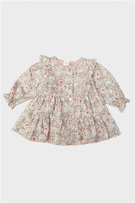 Layette Kız Bebek Desenli Elbise