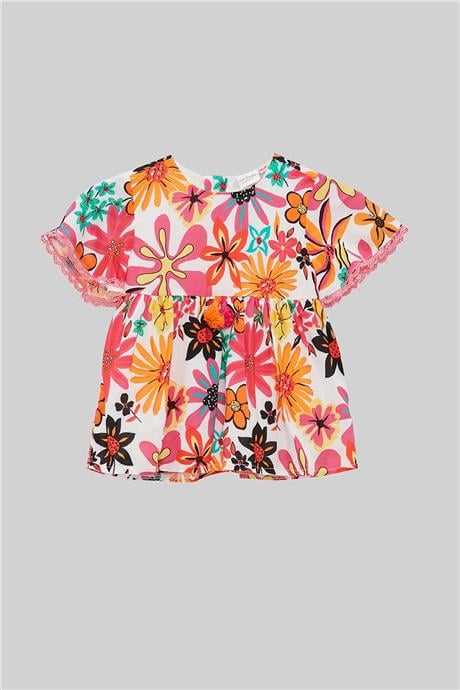 Layette Kız Bebek Desenli Elbise