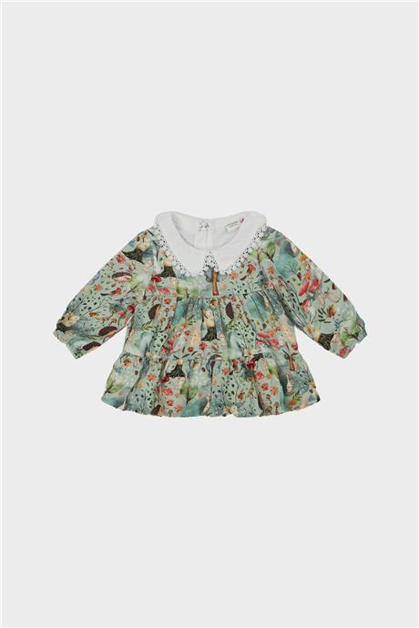 Layette Kız Bebek Desenli Elbise