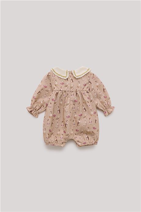 Layette Kız Bebek Desenli Tulum