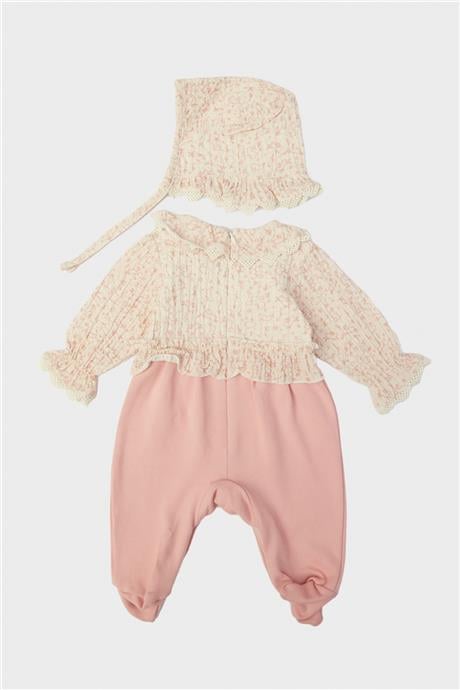 Layette Kız Bebek Desenli Tulum