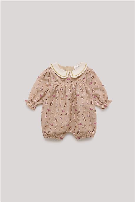 Layette Kız Bebek Desenli Tulum
