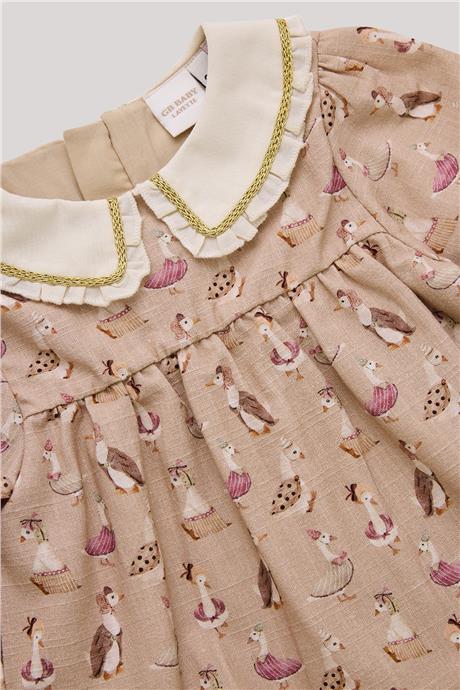 Layette Kız Bebek Desenli Tulum