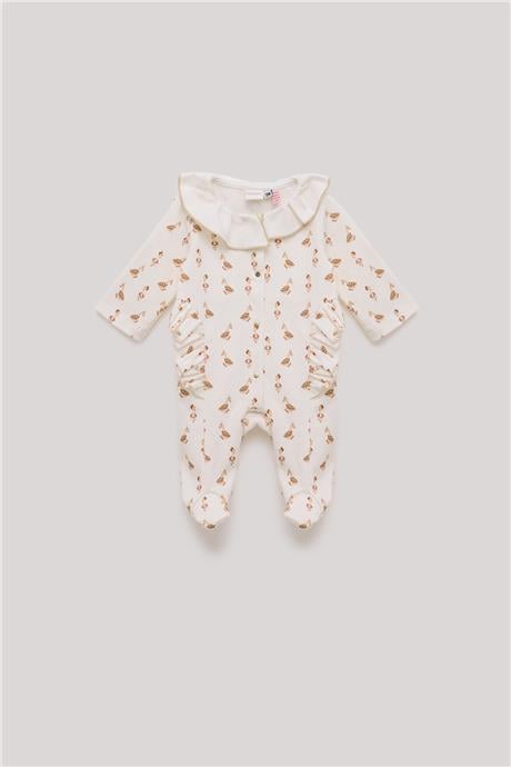 Layette Kız Bebek Desenli Tulum