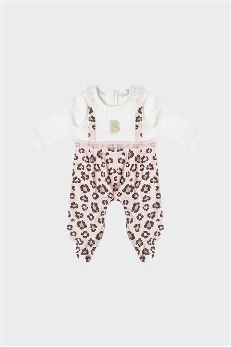 Layette Kız Bebek Desenli Tulum Takımı