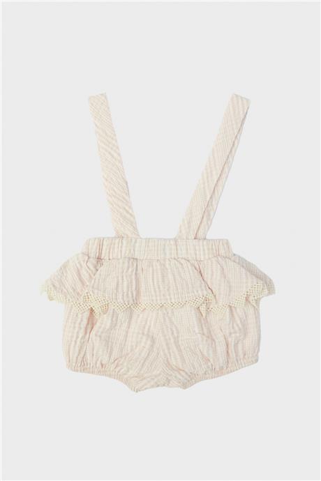 Layette Kız Bebek Ekose Salopet