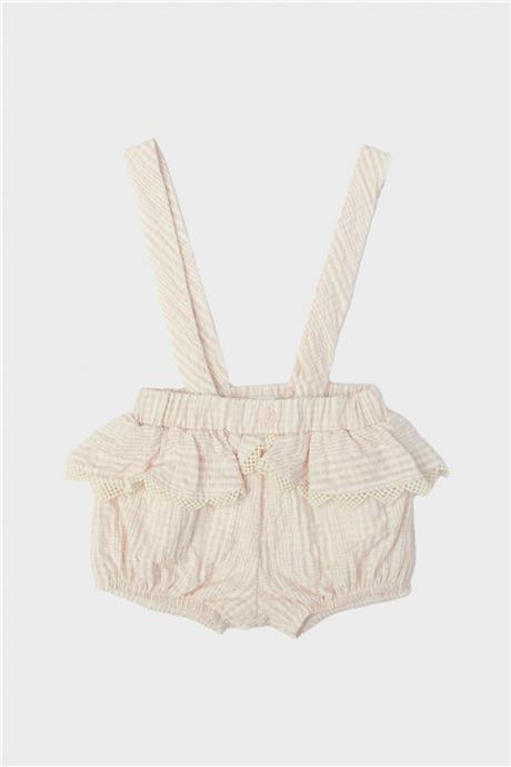 Layette Kız Bebek Ekose Salopet