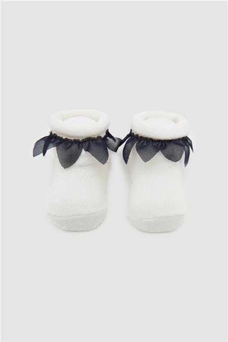 Layette Kız Bebek Ekru Çorap