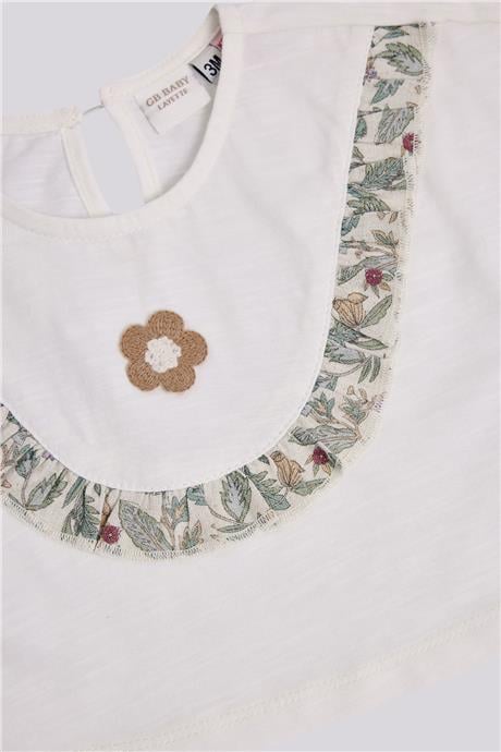 Layette Baby Girl Ecru Tshirt Layette Baby Girl Ecru Tshirt 
