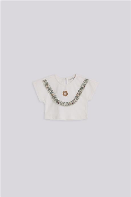 Layette Baby Girl Ecru Tshirt Layette Baby Girl Ecru Tshirt 