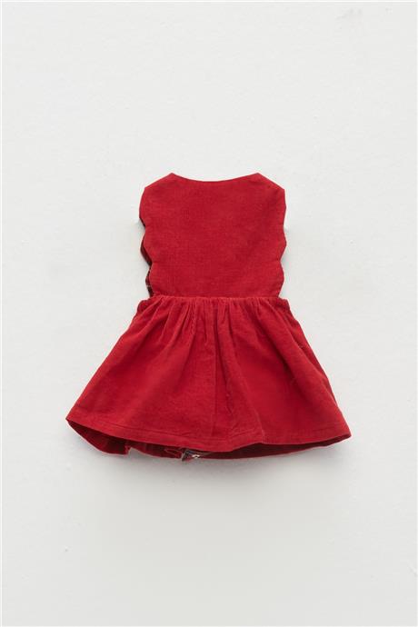Layette Kız Bebek Kırmızı 2li Elbise Takımı