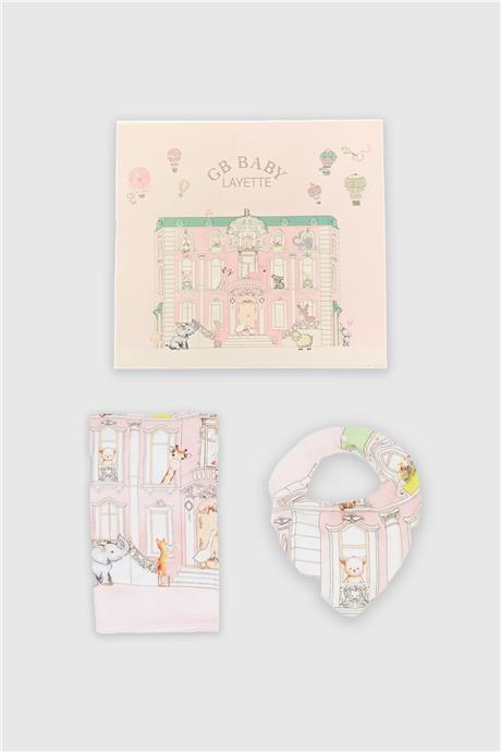 Layette Kız Bebek Pembe Müslin Seti