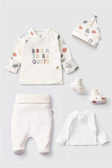 Little Gusto Unisex Desenli Hastane ÇıkışıLittle Gusto Unisex Desenli Hastane Çıkışı