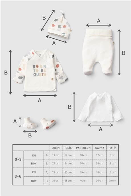 Little Gusto Unisex Desenli Hastane ÇıkışıLittle Gusto Unisex Desenli Hastane Çıkışı