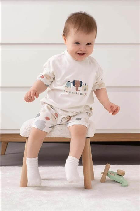 Little Gusto Unisex Desenli Şort TakımLittle Gusto Unisex Desenli Şort Takım