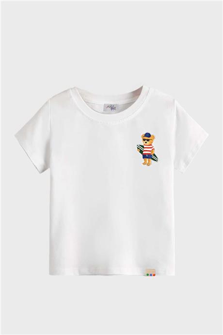 Melomel Erkek Çocuk Beyaz T-Shirt