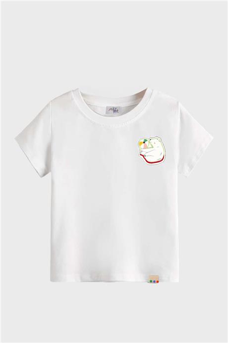 Melomel Erkek Çocuk Beyaz T-Shirt