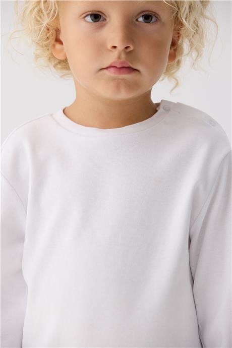 Nebbati Basic Erkek Bebek Beyaz T-Shirt