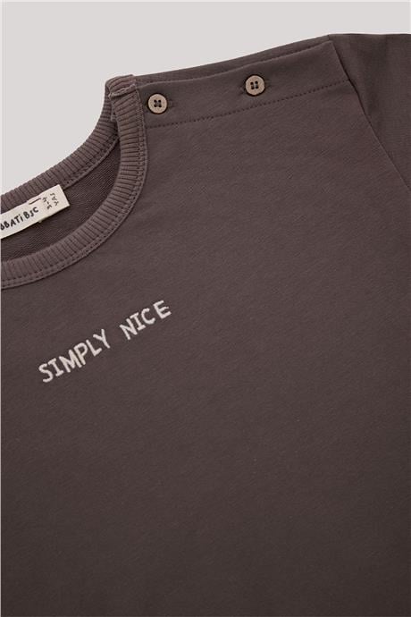 Nebbati Basic Erkek Bebek Kahverengi Sweatshirt
