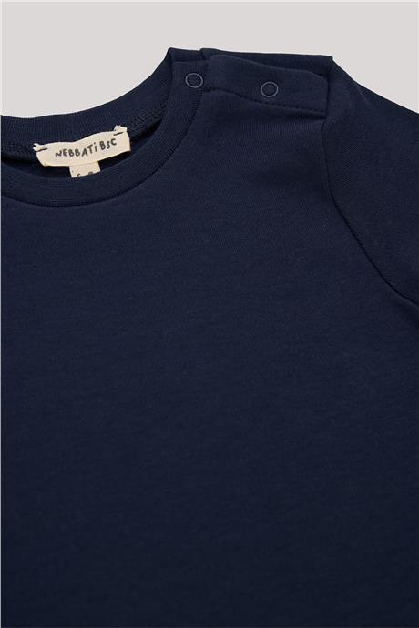 Nebbati Basic Erkek Bebek Lacivert T-Shirt