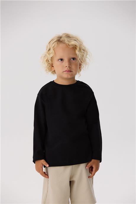 Nebbati Basic Erkek Bebek Siyah T-Shirt