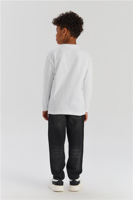 Nebbati Basic Erkek Çocuk Beyaz TshirtNebbati Basic Erkek Çocuk Beyaz Tshirt