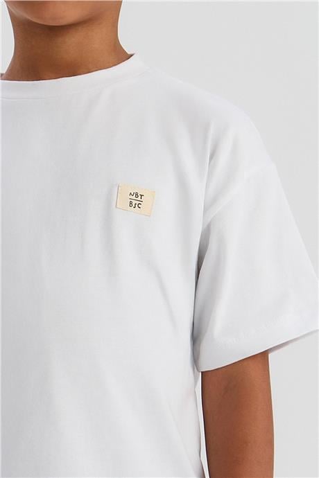 Nebbati Basic Erkek Çocuk Beyaz TshirtNebbati Basic Erkek Çocuk Beyaz Tshirt