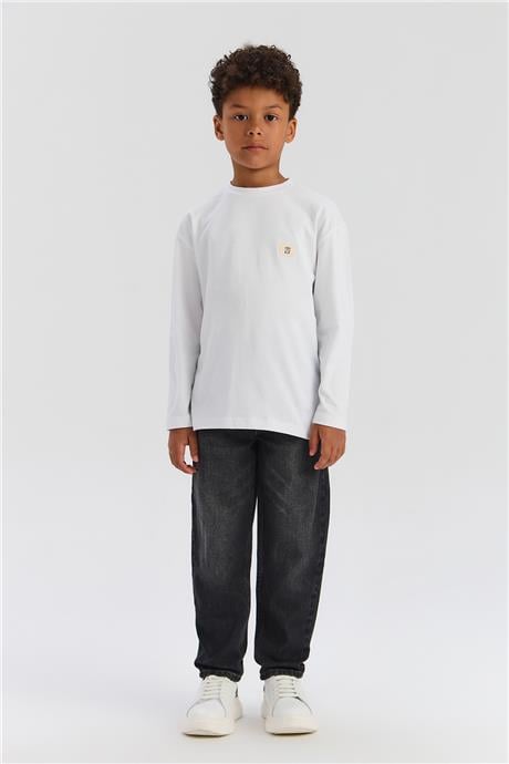 Nebbati Basic Erkek Çocuk Beyaz TshirtNebbati Basic Erkek Çocuk Beyaz Tshirt
