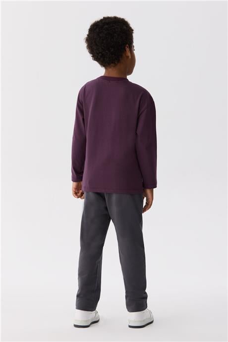 Nebbati Basic Erkek Çocuk Bordo T-Shirt