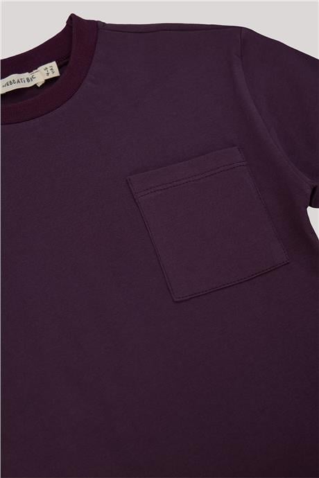 Nebbati Basic Erkek Çocuk Bordo T-Shirt