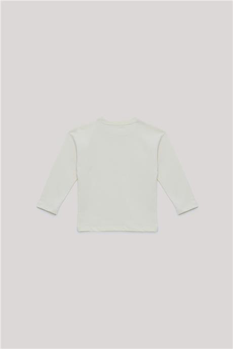 Nebbati Basic Erkek Çocuk Ekru T-Shirt